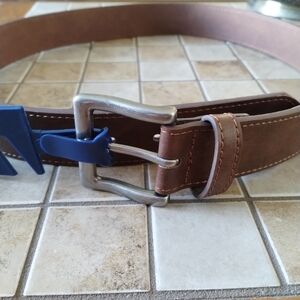 George Men's Brown Leather Belt Size 34 NWT
